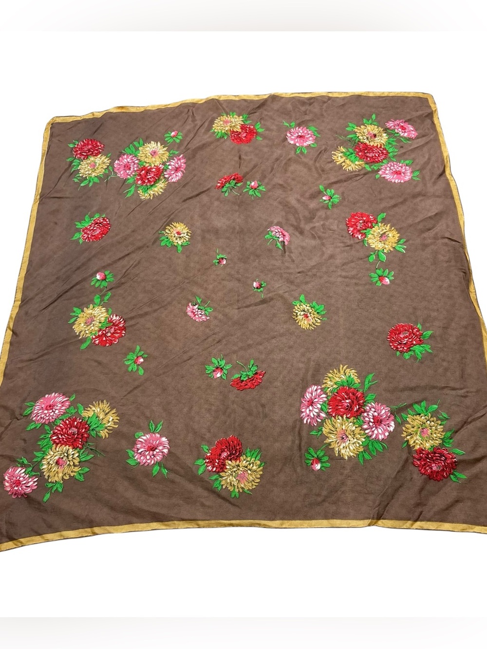 Vintage Glentex 100% Sill Made in Japan Large Square Scarf